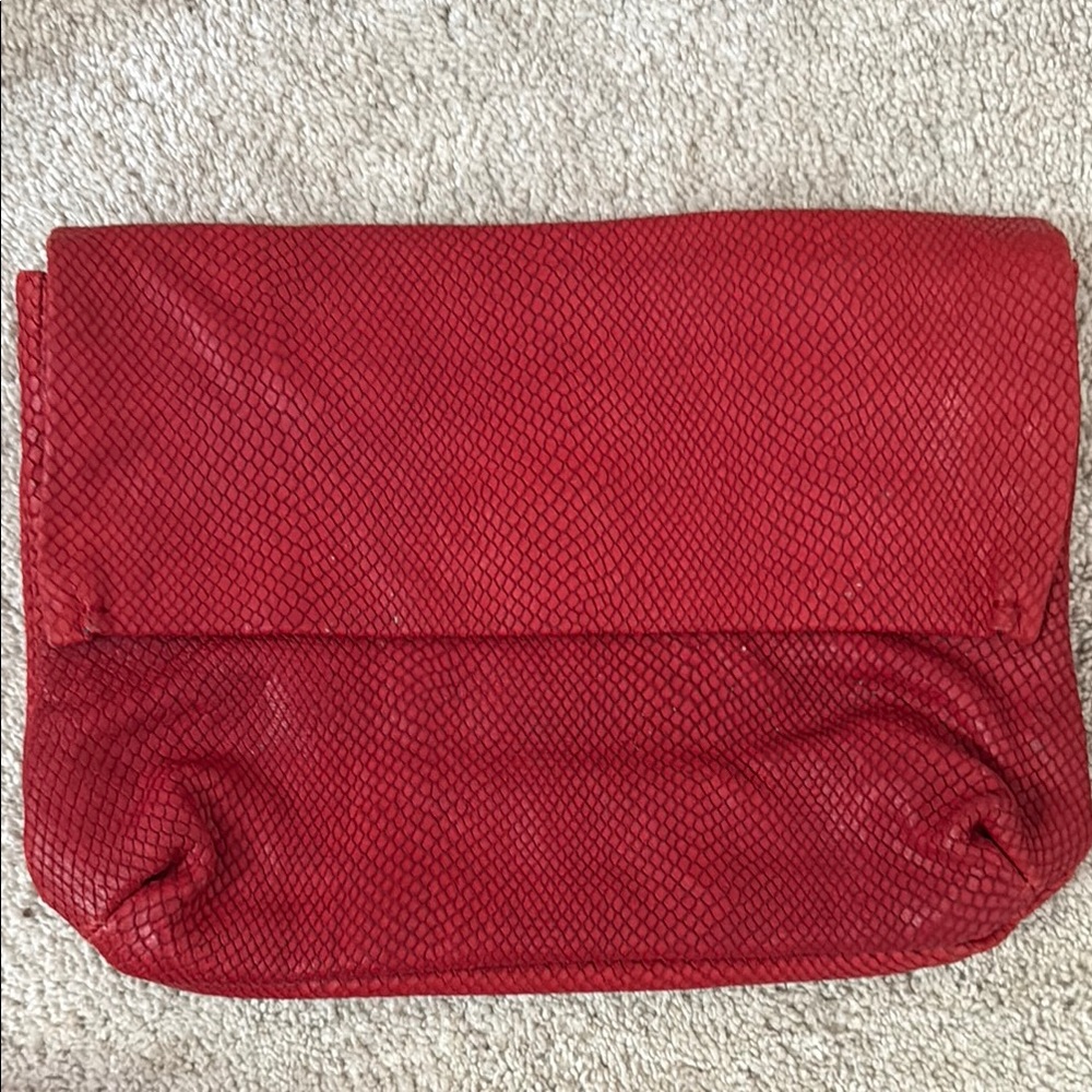 Theory Red Textured Women's Clutch